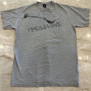 Freshjive Turntable Tonearm Graphic T-Shirt Gray Streetwear Tee L